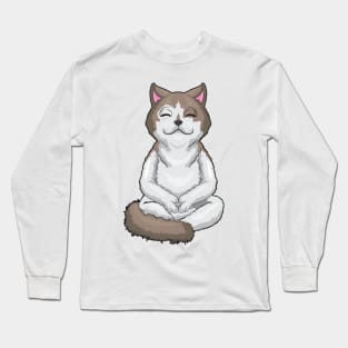 Cat at yoga in cross-legged Long Sleeve T-Shirt